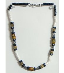 Black, Brown and White Bead Necklace