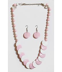 Pink and White Beaded Necklace