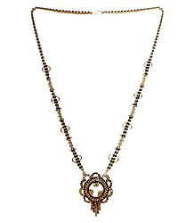 Black and Golden Bead Gold Plated Mangalsutra