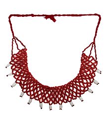 Red with White Bead Necklace