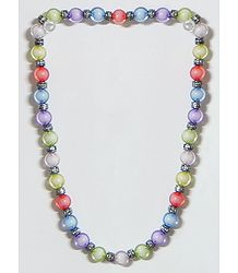Multicolor Acrylic Bead Stretch Necklace
