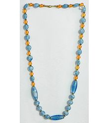 Blue Acrylic Bead Necklace
