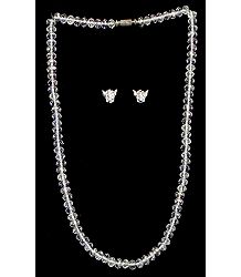 White Stone Studded Crystal Necklace