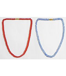 Red and Blue Crystal Bead Necklace