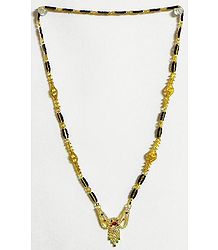 Gold Plated Mangalsutra with Stone Studded Pendant