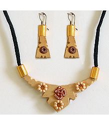 Eternal Om - Light Beige Necklace with Earrings