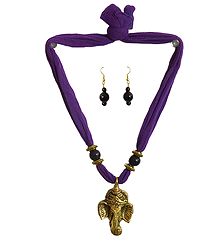 Necklace with Dhokra Ganesha Pendant