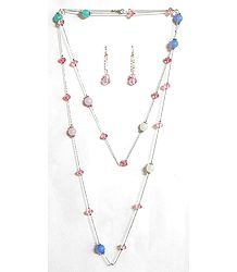 Multicolor Crystal Bead Necklace Set