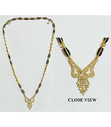 Gold Plated Mangalsutra with Stone Studded Pendant