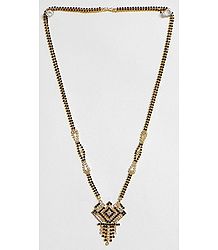 Black and White Stone Studded Mangalsutra with Pendant