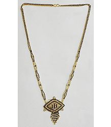 Black and White Stone Studded Mangalsutra with Pendant
