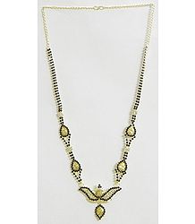 Black and White Stone Studded and Gold Plated Mangalsutra