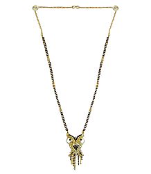 Black Stone Studded and Gold Plated Mangalsutra