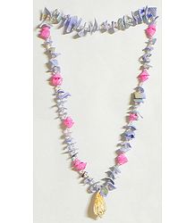 Painted Shell Necklace in Mauve and Pink 