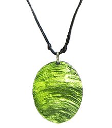 Green Lacquered Shell Pendant