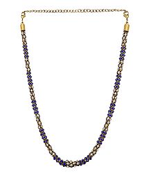 Faux Sapphire and Zirconia Studded Necklace