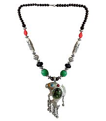 Tibetan Metal Necklace with Fish Pendant
