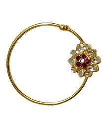 Kundan Non Piercing Nose Ring