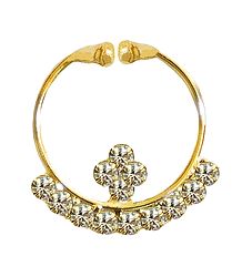 White Stone Studded Non Piercing Nose Ring