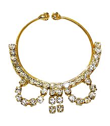 White Stone Studded Non Piercing Nose Ring