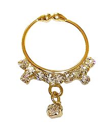 White Stone Studded Non Piercing Nose Ring