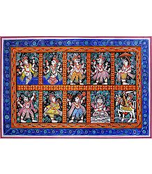 Dashavatara - Pata Painting on Patti