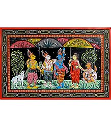 Lord Krishna Lifts Govardhan Mountain