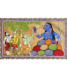 Rama and Lakshmana Fighting Demoness Taraka with the Help of Vishvamitra