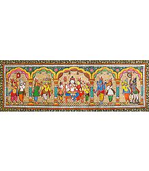 Shiva Parvati Being Worshipped by Other Gods