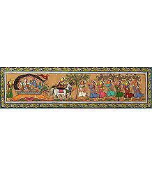 The Tearful Departure of Krishna and Balarama from Vrindavan for Mathura