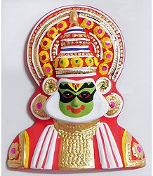 Arjuna from Mahabharata in Kathakali Style - Wall Hanging