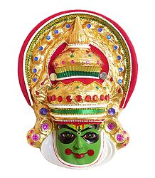 Fibre Kathakali Mask - Arjuna from Mahabharata