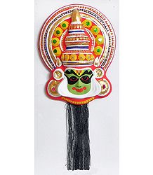 Face of Arjuna from Mahabharata in Kathakali Style - Wall Hanging