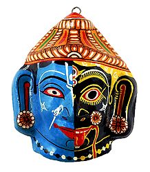 Krishna Kali Papier Mache Mask - Wall Hanging