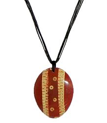 Coconut Shell Pendant with Cord