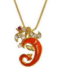 Stone Studded Om Pendant