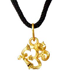 Gold Plated Chain with Om Pendant (Auspicious Hindu Symbol)