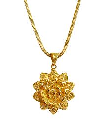 Gold Plated Chain with Flower Pendant