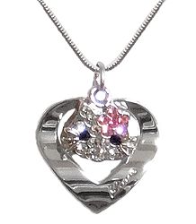 Stone Studded Heart Pendant
