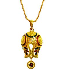 Gold Plated Chain with Laquered Pendant