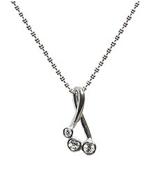 White Stone Studded Pendant with Chain