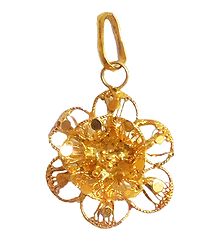 Gold Plated Metal Flower Pendant