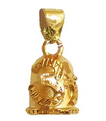 Gold Plated Metal Om Pendant