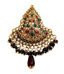 Multicolor Stone Studded Polki Pendant