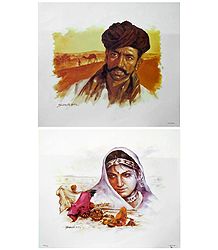 Rajasthani People - Set of 2 Posters
