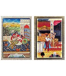 King with His Concubines - Set of 2 Unframed Posters