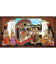 King Enjoying with his Harem