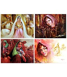 Indian Beauties - Set of 4 Posters