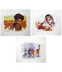 Rajasthani People - Set of 3 Posters