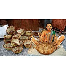 Basket Weaver Picture - Unframed Photo Print on Paper